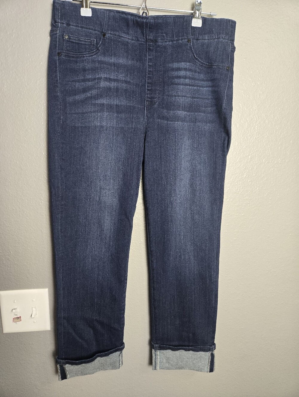 Liverpool Dark Wash Pull On Jeans Style The Crop Size 12/31 - Picture 2 of 16